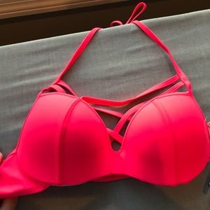 NWT!!!!!!!! Neon pink bikini top